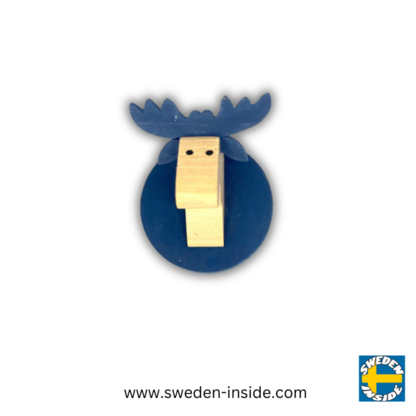 Magnet in Elch-Style | 5 cm Handarbeit Blau und Rot von Schweden Produkte
