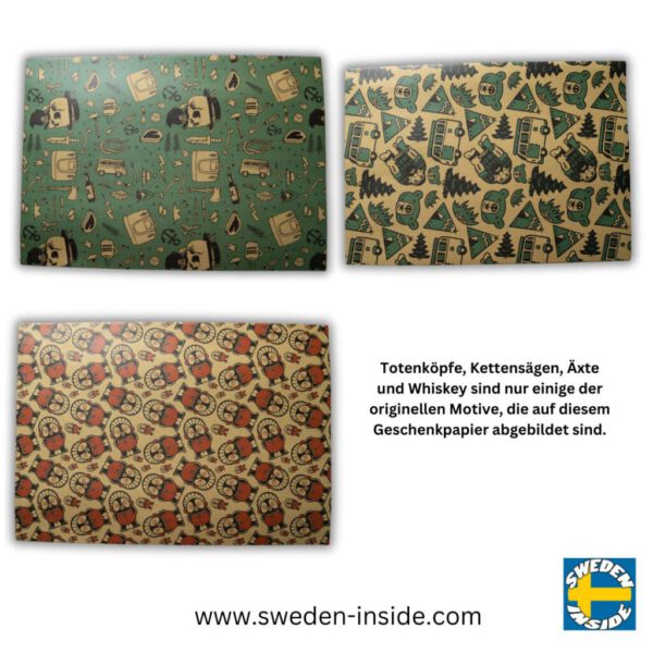 Geschenkpapier für Männer, Frauen und Outdoor-Fans aus Kraftpapier von Heldbergs