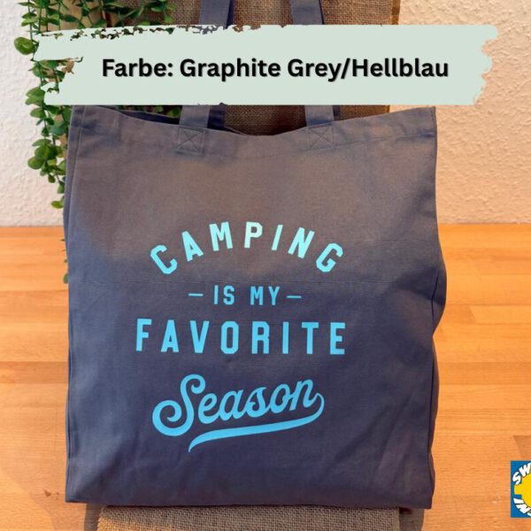 Robuste Baumwoll-Canvas-Tragetasche – "Camping is my favorite Season"
