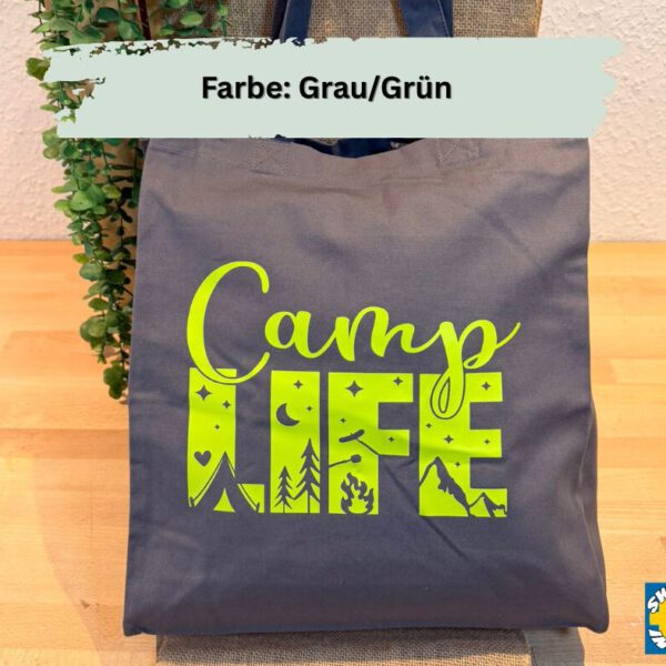 Robuste Baumwoll-Canvas-Tragetasche – "Camp Life"
