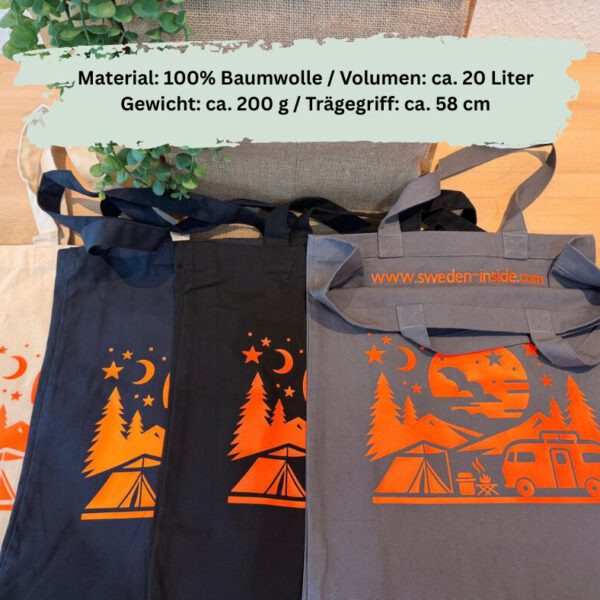 Robuste Baumwoll-Canvas-Tragetasche – "Camp&Vanlife"